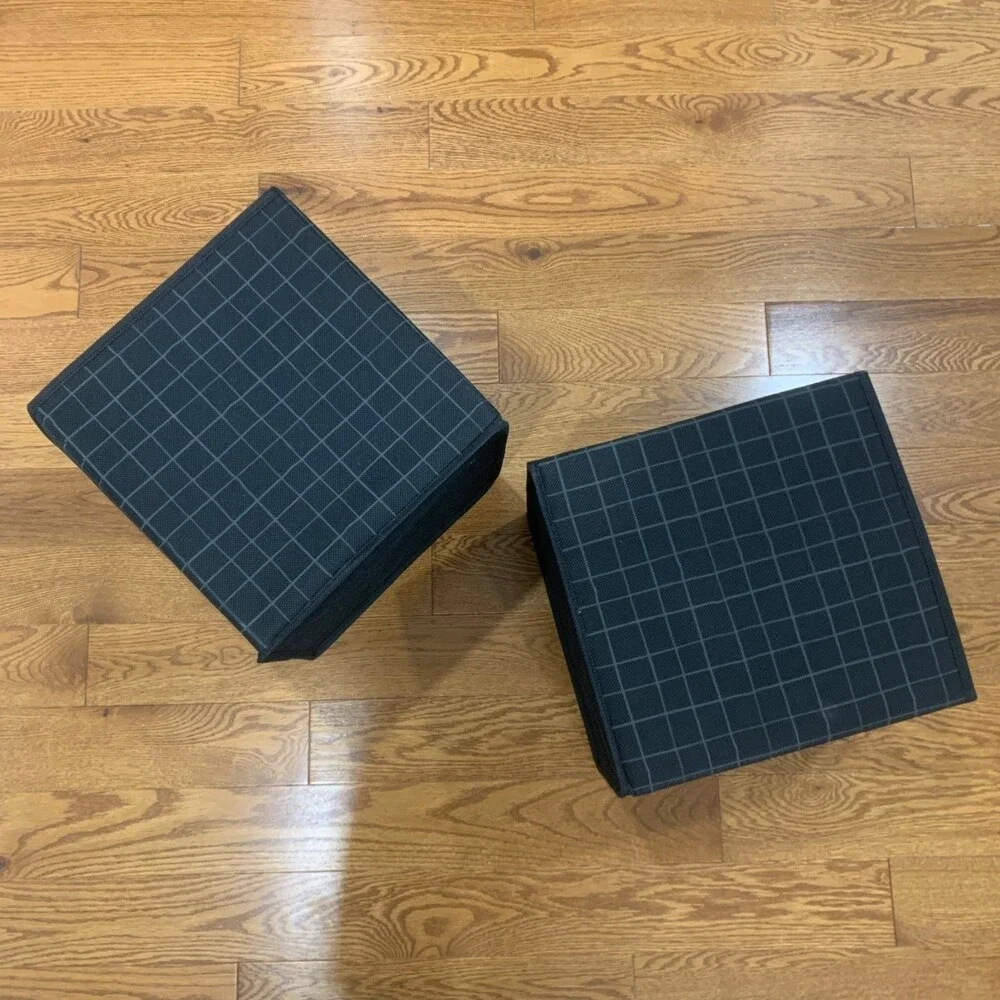 2 x 11” Fabric Bin, black checkered